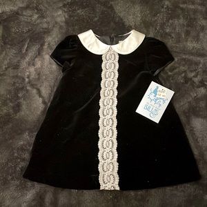 NWT LULI & Me 12M Black Velvet Dress